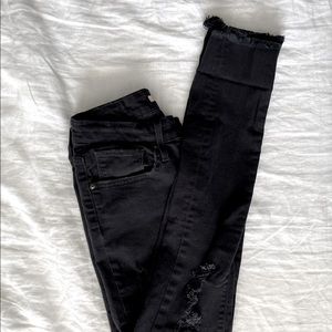 Levi’s black distressed high waisted jeans